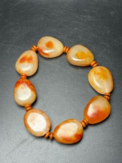 精美和田玉原石随型手链